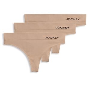 NWT Jockey Essentials Women’s Soft Seamless Stretch 3 Pack Thong Panties XXXL